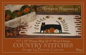Halloween Happenings-penny rug, Halloween, home decor, primitive folk art,wool felt, wool applique, country stitches, table topper, jack o lanterns