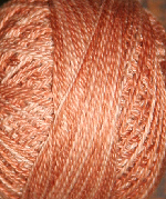 Washed Orange-Valdani,pearl cotton, punch needle, hand dyed floss, heirloom collection