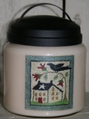 Redbud Lane Soy Candle-soy wax, candle, apothecary jars, punch needle, brenda gervais