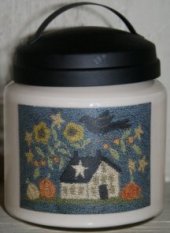 Pumpkin Farm Soy Candle-soy wax, candle, punch needle, apothecary jar