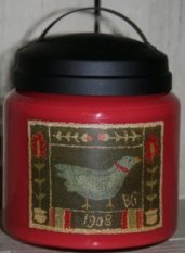 Folky Bluebird Soy Candle-soy, candle, punch needle, brenda gervais, country stitches