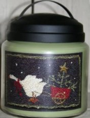 Christmas Goose Soy Candle-soy wax, candle, punch needle, apothecary jar