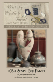 Sewing Bird Pinkeep-sewing bird pinkeep, brenda gervais, with thy needle and thread