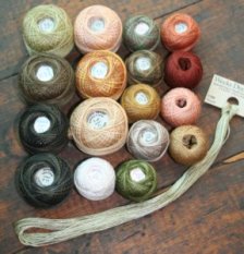 The First Thanksgiving Floss Kit-floss, valdani, punch needle patterns, needle punch, country stitches, thanksgiving, pilgrims