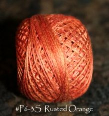 P6 Rusted Orange 3 Strand Floss-valdani, hand over dyed, floss, 3 strand, punch needle