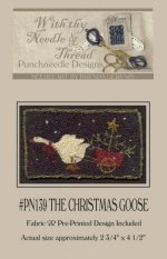 The Christmas Goose-punch needle, weavers cloth, country stitches, with thy needle and thread, embroidery floss, needle punch