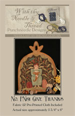 Give Thanks-punch needle, autumn, thanksgiving, valdani 3 strand floss, country stitches, brenda gervais, with thy needle and thread