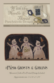 Ghosts & Goblins-ghosts and goblins, punch needle, brenda gervais, halloween, with thy  needle & thread