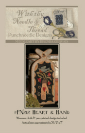 Heart & Hand-punch needle pattern, heart and hand, brenda gervais, with thy needle and thread, valdani 3 strand floss