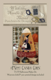Candy Corn-punch needle, halloween, candy corn, brenda gervais, with thy needle & thread