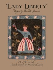 Lady Liberty-rug hooking, punch needle, monks cloth