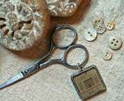 School Girl Scissors & Fob - The Sampler House (silver)