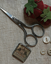 School Girl Scissors & Fob -  Strawberry Hill Sampler (silver)