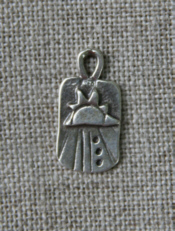 Rising Sun Tag Charm-charms, sterling silver