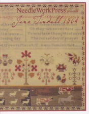 Jane Tindall 1864 Sampler